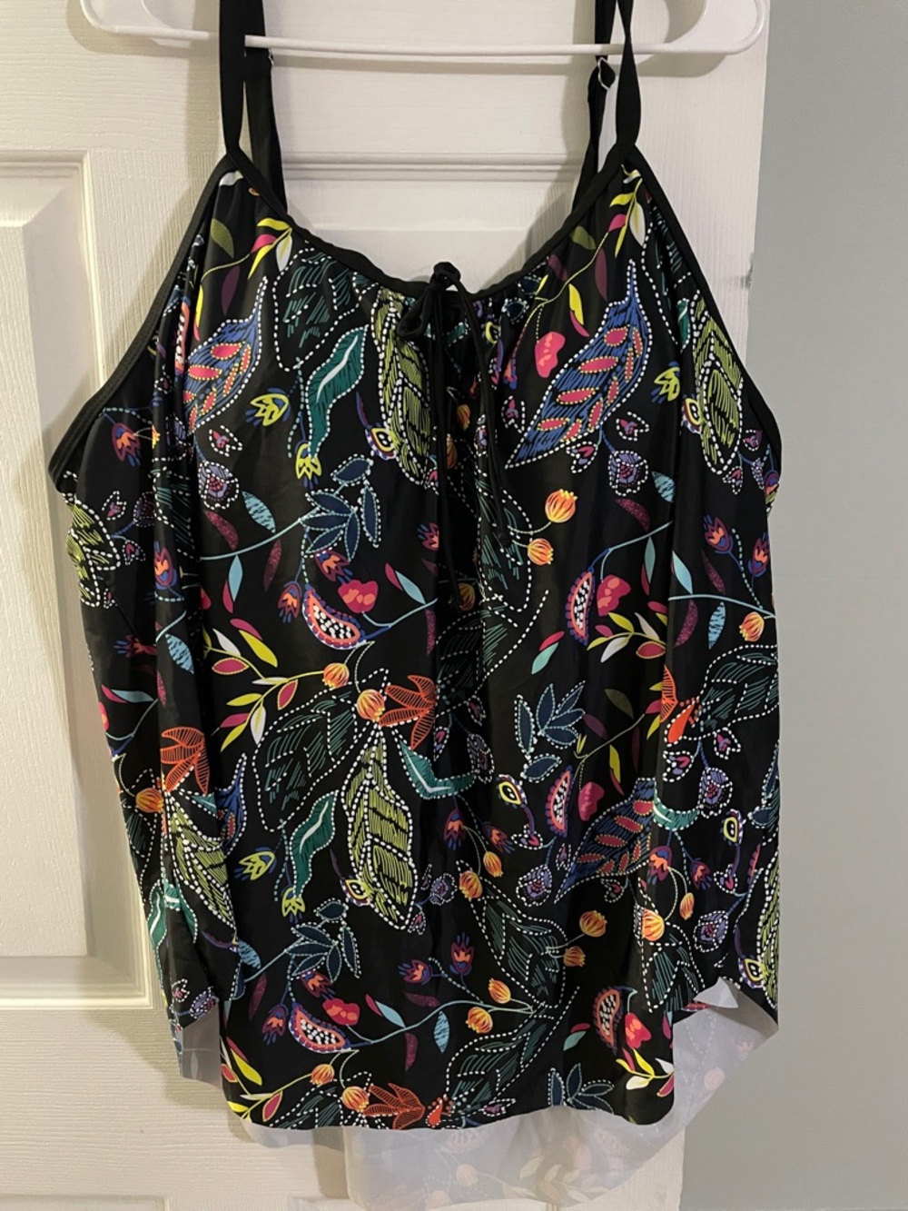 Source Unknown Black Floral-Print Women’s Swim Bikini Top